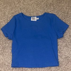 Royal blue princess Polly ribbed crop top!